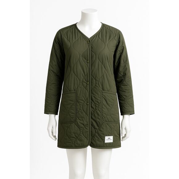 Alpha Industries Women's Long Quilted Liner Jacket in Green Size XS - Picture 1 of 10